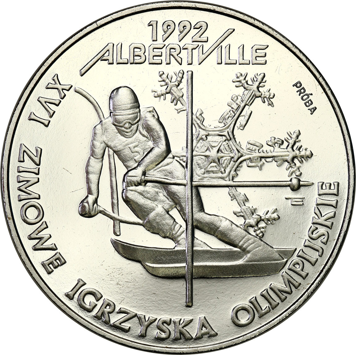 PRL. PRÓBA Nikiel 200 000 złotych 1991 – XVI Zimowe Igrzyska Olimpijskie Albertville